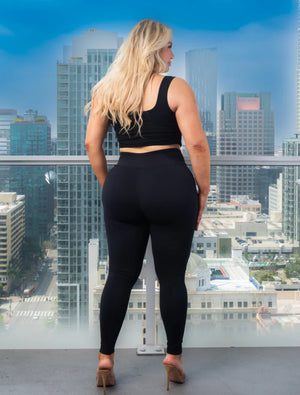 Plus Size Black Tummy Control Leggings