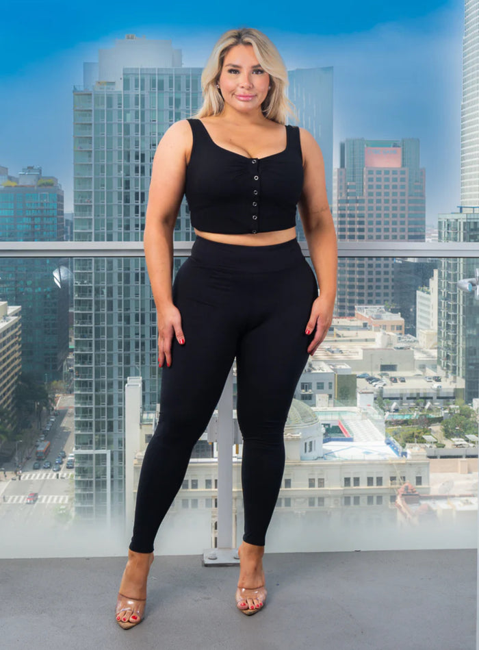 Plus Size Black Tummy Control Leggings