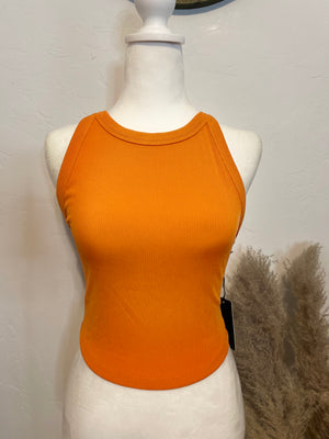 Orange crop top