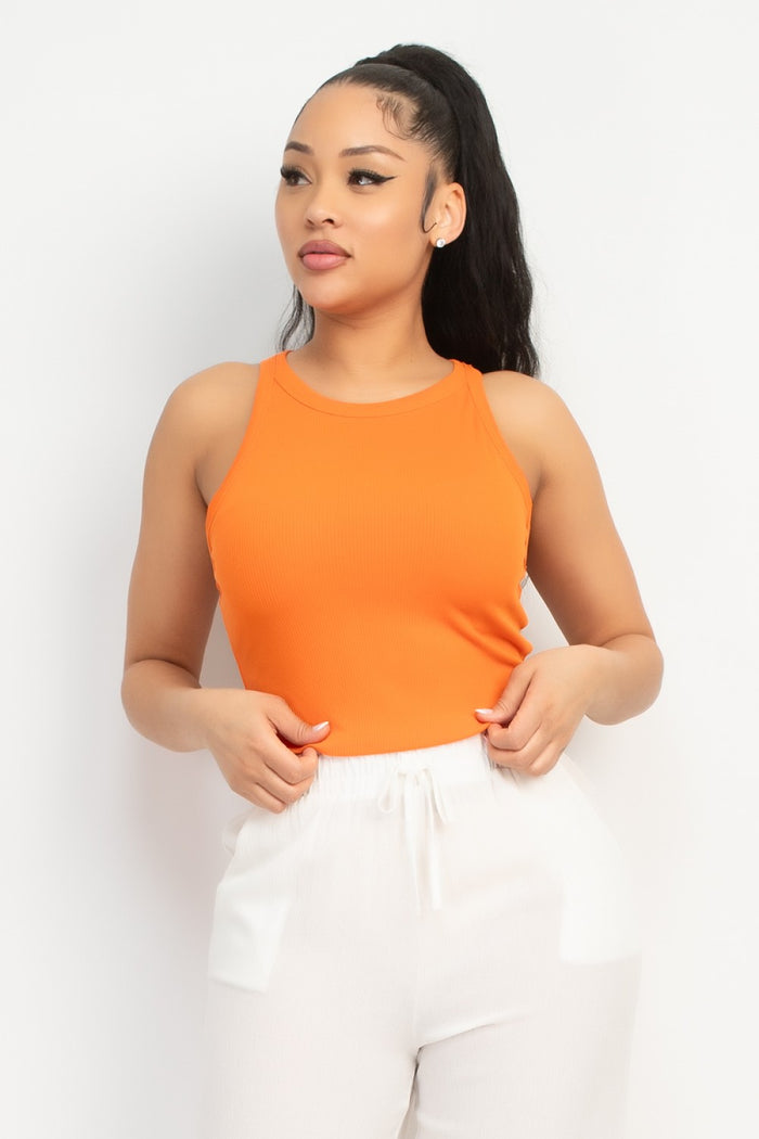 Orange crop top