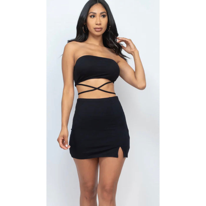 Criss Cross Tube Top Set