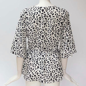 White Leopard Printed Blouse