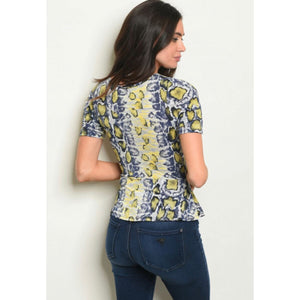 Animal Printed Top (Yellow or Purple)