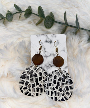 Geometric print earrings