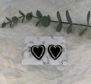 Black heart earrings