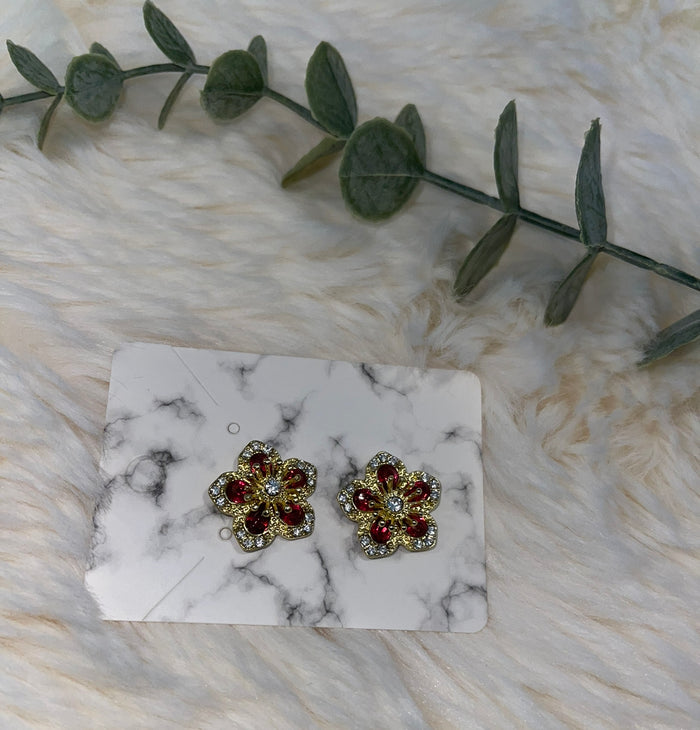 Flower diamond earrings