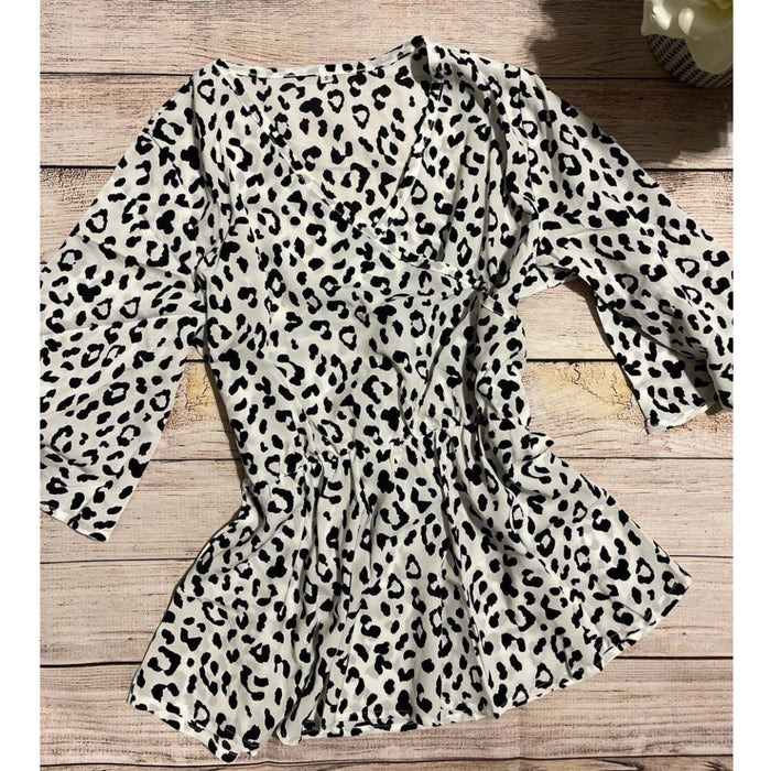 White Leopard Printed Blouse